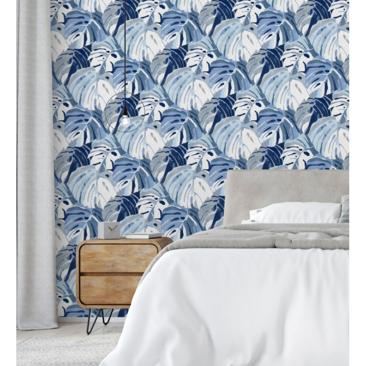 Papel pintado de hojas tropicales grandes estilo pop art - Tropical Island 680772