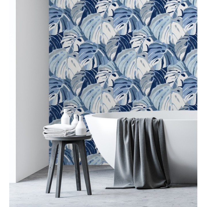 Papel pintado de hojas tropicales grandes estilo pop art - Tropical Island 680772