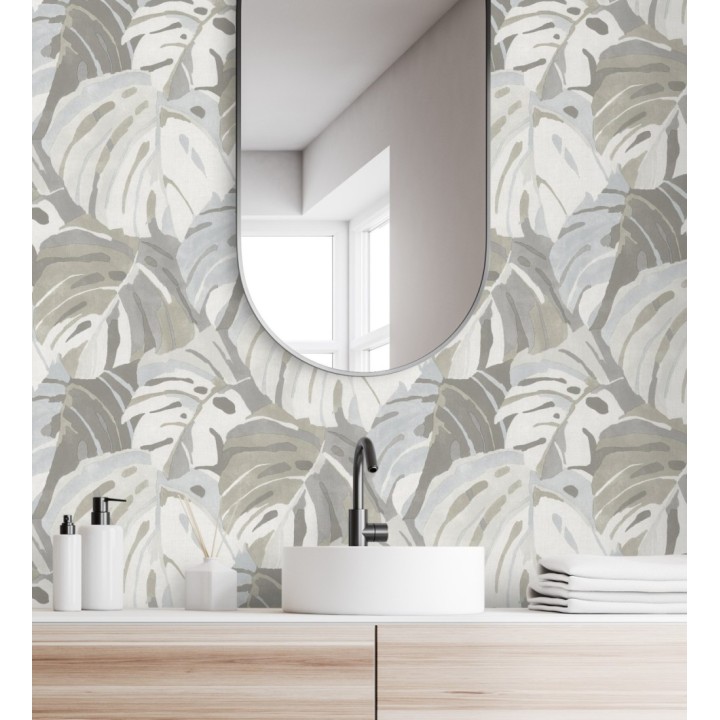 Papel pintado de hojas tropicales grandes estilo pop art - Tropical Island 680773