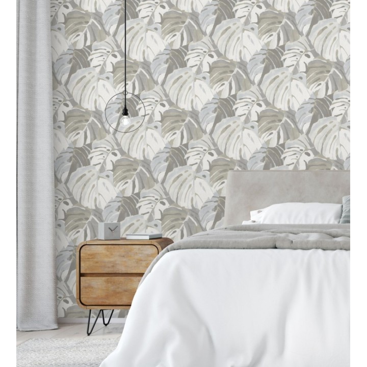 Papel pintado de hojas tropicales grandes estilo pop art - Tropical Island 680773