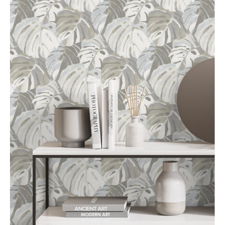 Papel pintado de hojas tropicales grandes estilo pop art - Tropical Island 680773