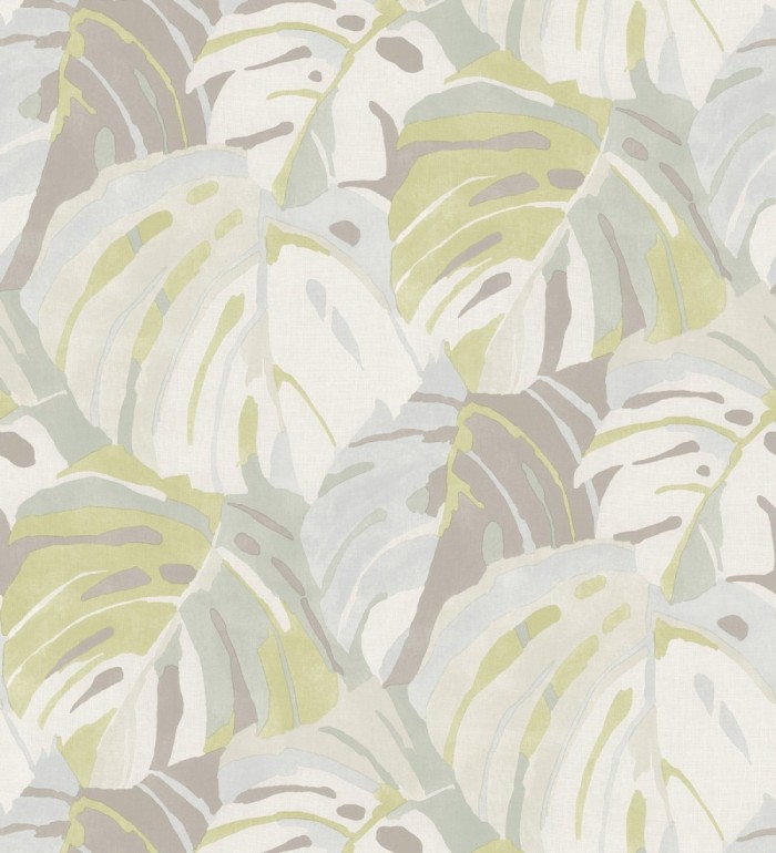 Papel pintado de hojas tropicales grandes estilo pop art - Tropical Island 680774