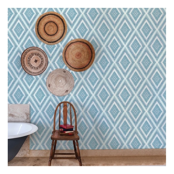 Papel pintado geométrico de rombos estilo boho chic  - Boho Carpet 680778