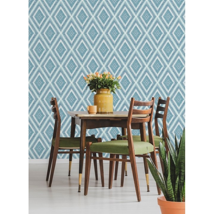 Papel pintado geométrico de rombos estilo boho chic  - Boho Carpet 680778