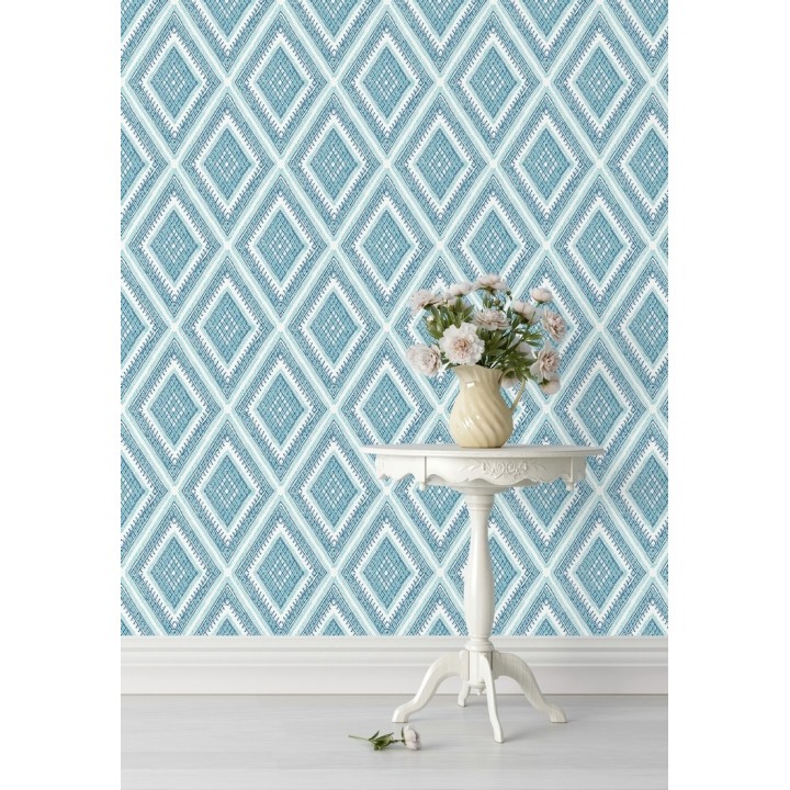 Papel pintado geométrico de rombos estilo boho chic  - Boho Carpet 680778