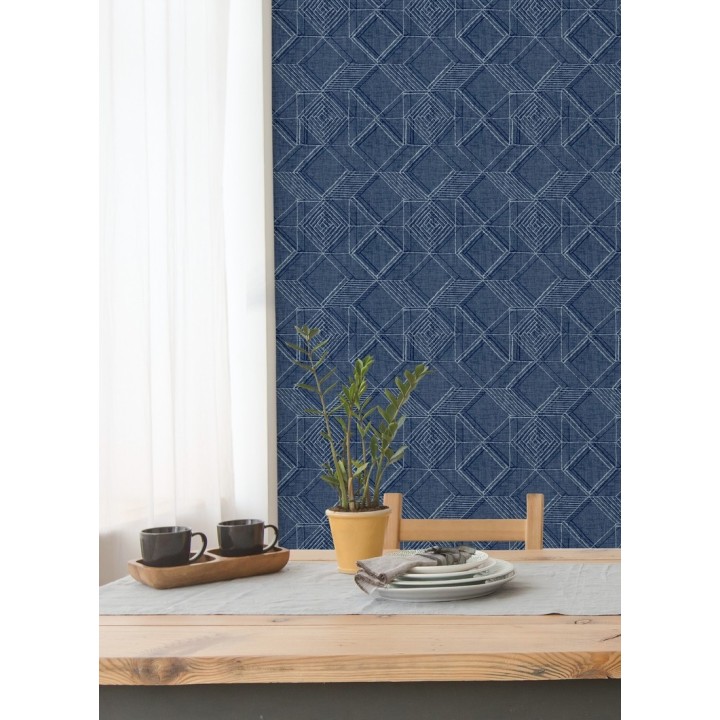 Papel pintado geométrico de cubos estilo boho chic - Cubic City 680782