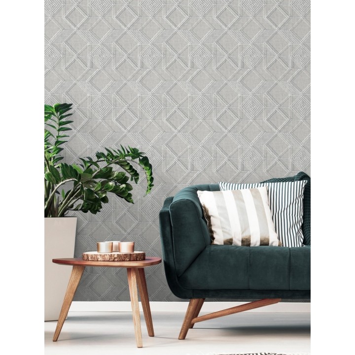 Papel pintado geométrico de cubos estilo boho chic - Cubic City 680783