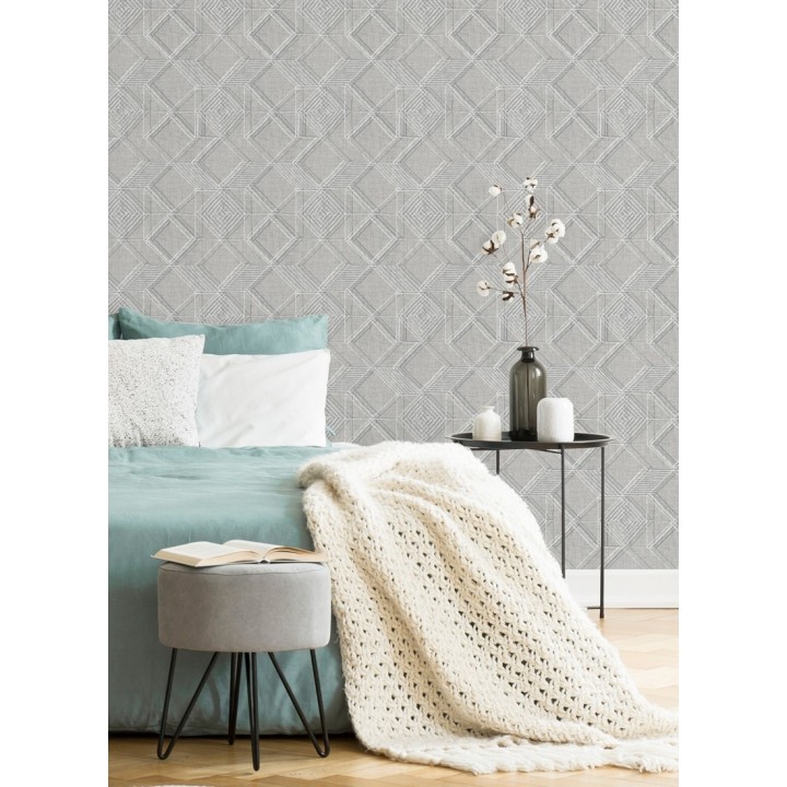 Papel pintado geométrico de cubos estilo boho chic - Cubic City 680783