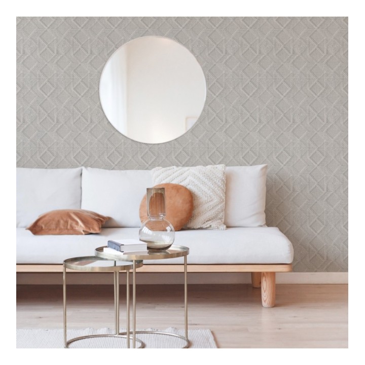 Papel pintado geométrico de cubos estilo boho chic - Cubic City 680783