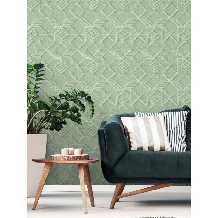 Papel pintado geométrico de cubos estilo boho chic - Cubic City 680785