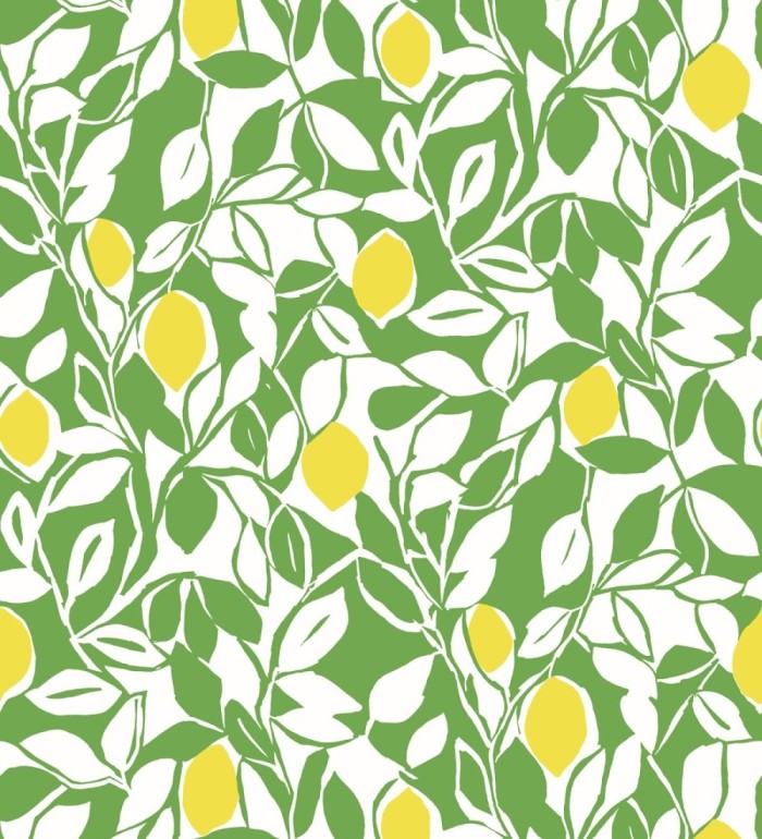 Papel pintado hojas y limones estilo pop art - Lemon Garden 680787