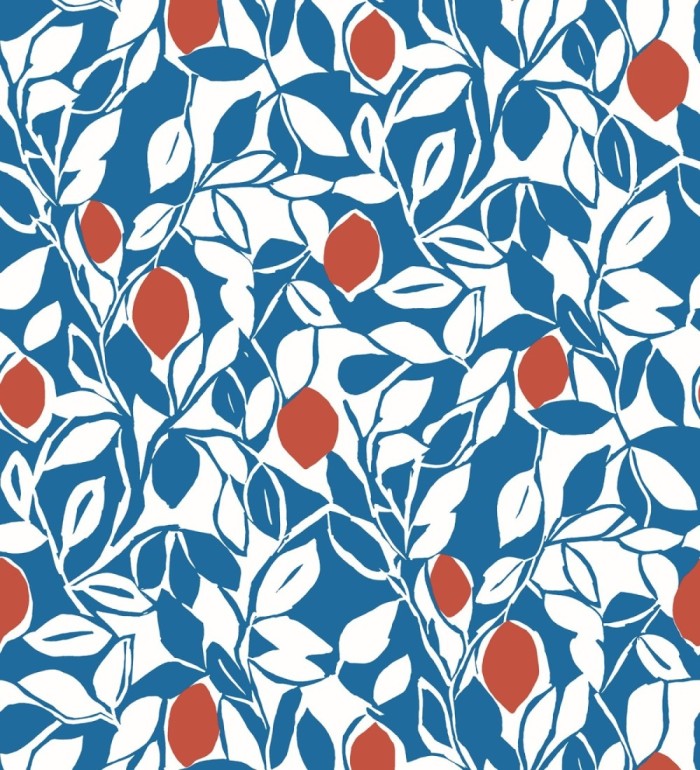Papel pintado hojas y limones estilo pop art - Lemon Garden 680788