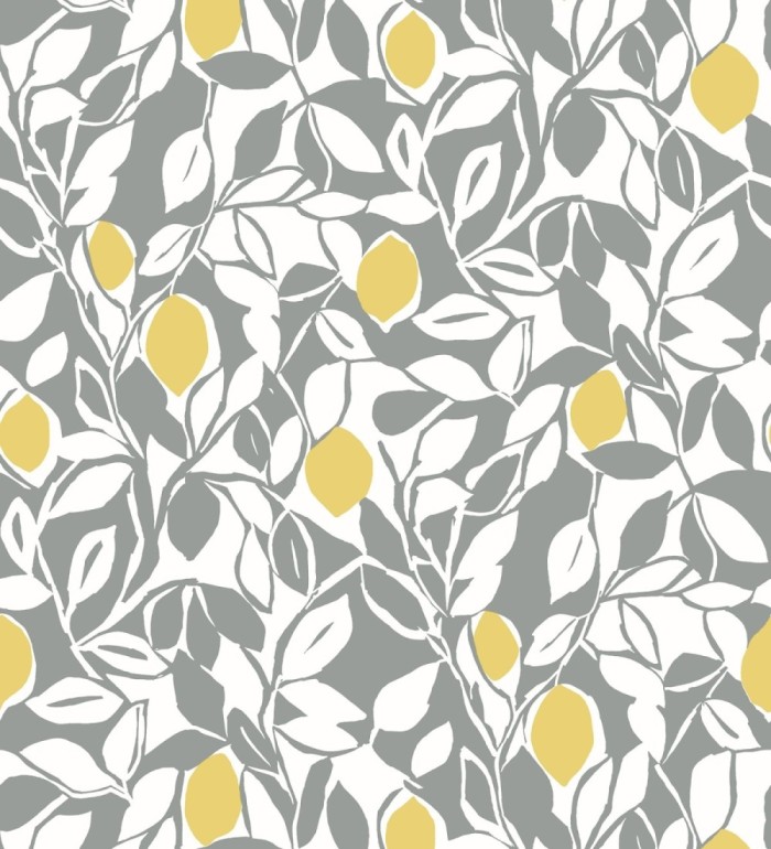 Papel pintado hojas y limones estilo pop art - Lemon Garden 680789