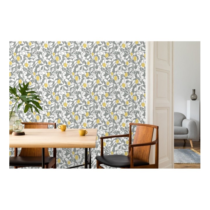 Papel pintado hojas y limones estilo pop art - Lemon Garden 680789