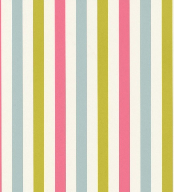 Papel pintado rayas de colores fondo blanco - Raya Magic Stars 120193