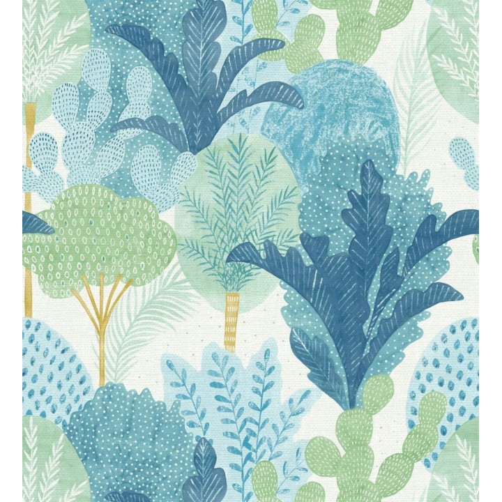 Papel pintado de árboles y cactus estilo tropical - Town Forest 680809