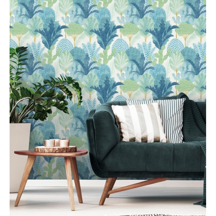 Papel pintado de árboles y cactus estilo tropical - Town Forest 680809