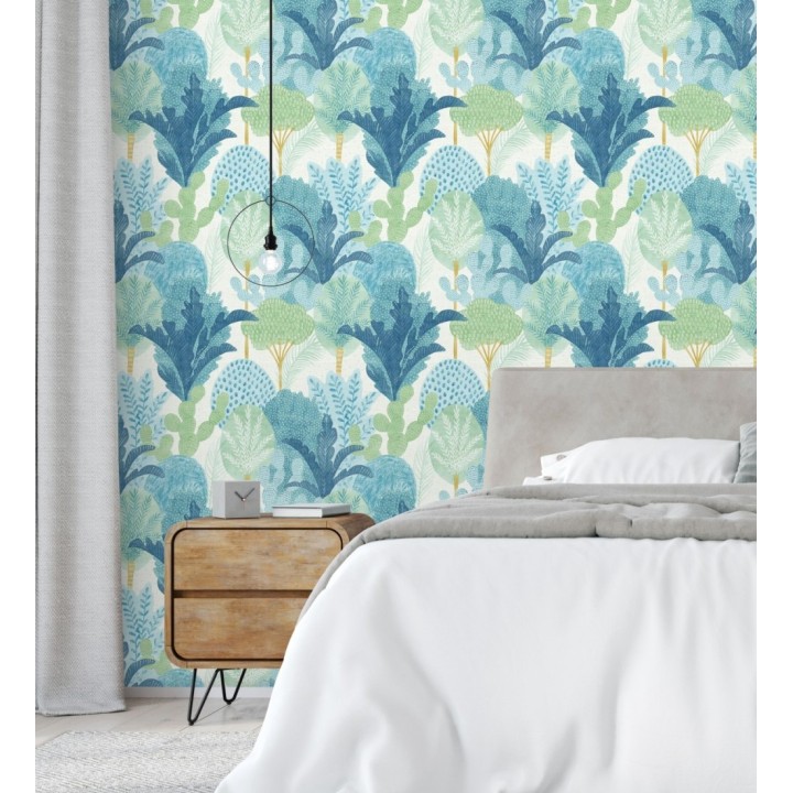 Papel pintado de árboles y cactus estilo tropical - Town Forest 680809