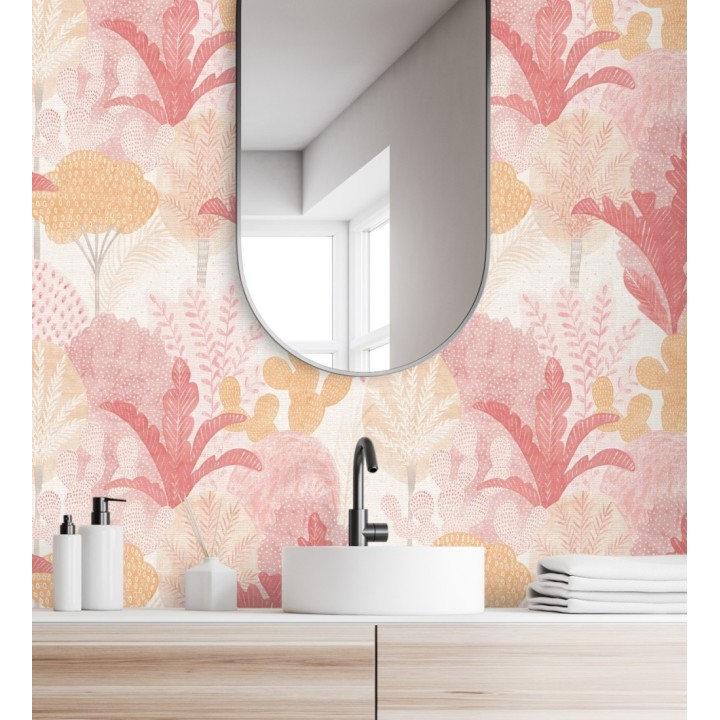 Papel pintado de árboles y cactus estilo tropical - Town Forest 680810