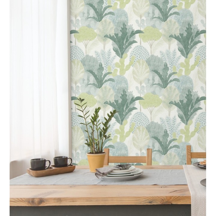 Papel pintado de árboles y cactus estilo tropical - Town Forest 680811