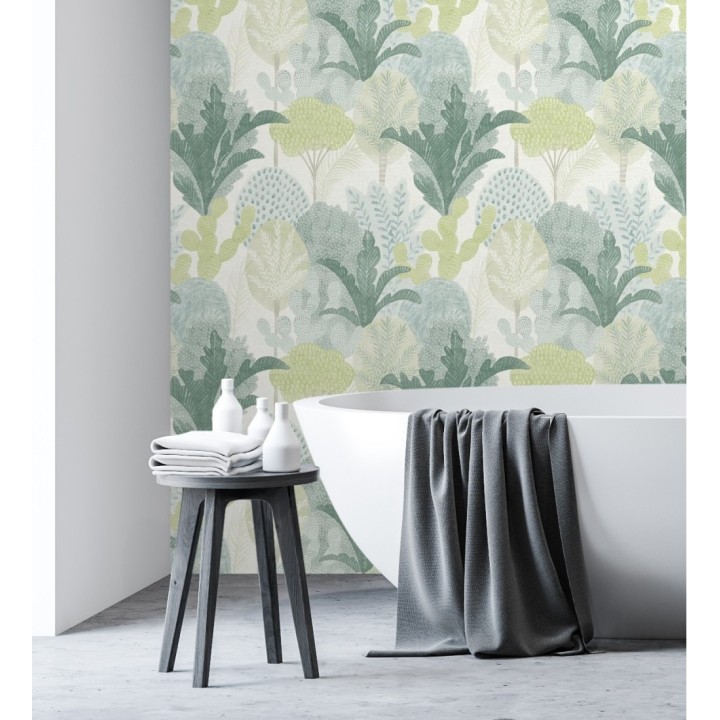 Papel pintado de árboles y cactus estilo tropical - Town Forest 680811