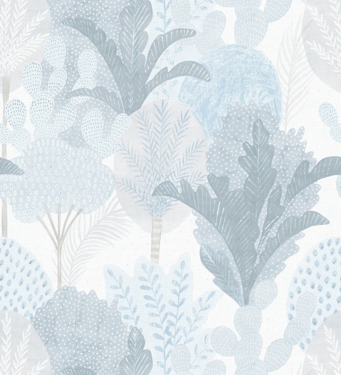 Papel pintado de árboles y cactus estilo tropical - Town Forest 680812