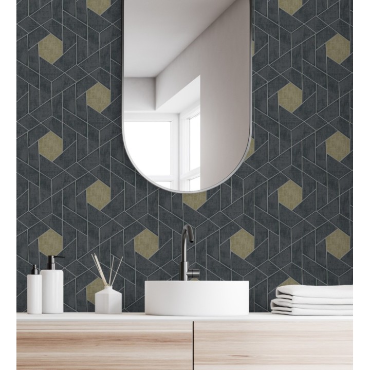 Papel pintado hexágonos geométricos modernos - Albert Museum 680826