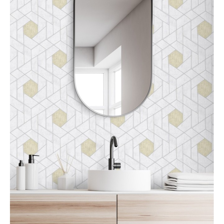 Papel pintado hexágonos geométricos modernos - Albert Museum 680827