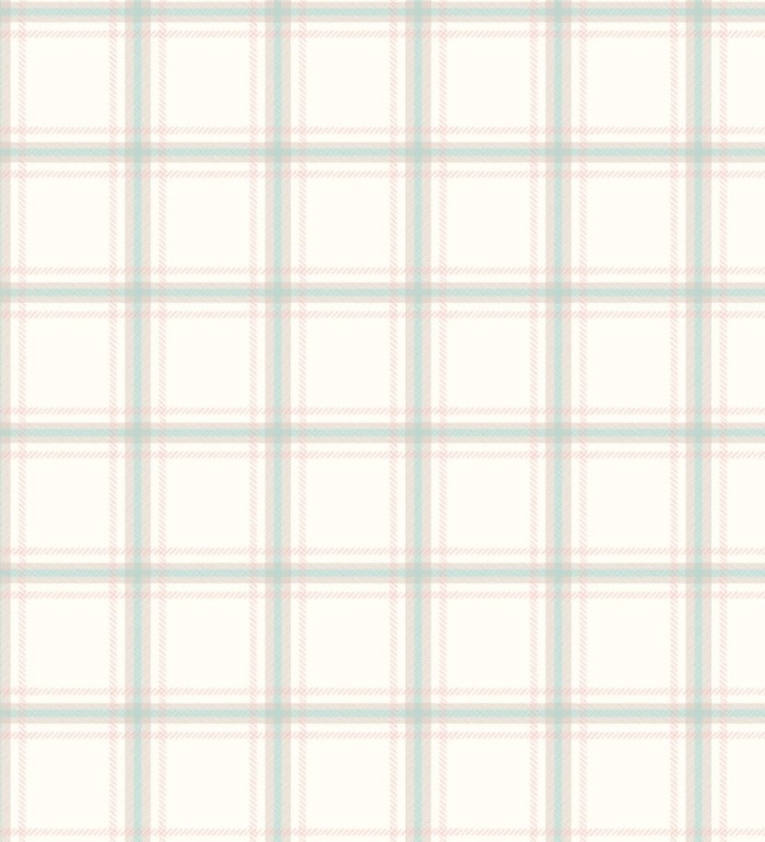 Papel pintado cuadros vichy verde fondo blanco - Woodcamp 2 120764