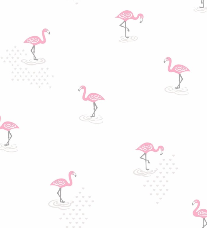 Papel pintado flamencos infantiles dormitorio niña - Flamingo Land 120766