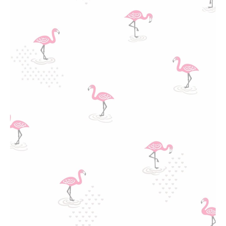 Papel pintado flamencos infantiles dormitorio niña - Flamingo Land 120766