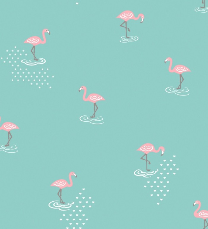 Papel pintado flamencos infantiles dormitorio niña - Flamingo Land 120768