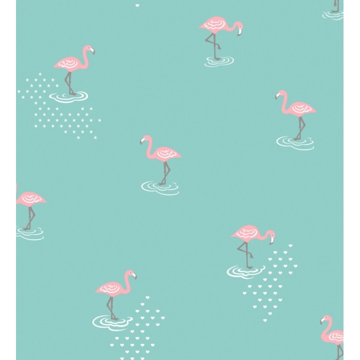 Papel pintado flamencos infantiles dormitorio niña - Flamingo Land 120768