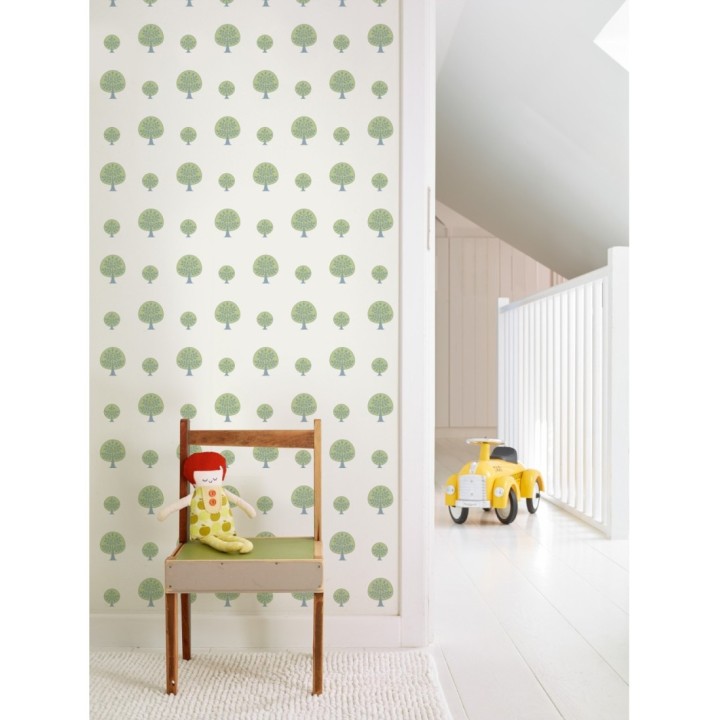 Papel pintado árboles infantiles verde estilo nórdico - New Forest 120769