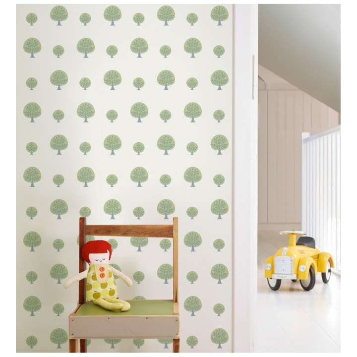 Papel pintado árboles infantiles verde estilo nórdico - New Forest 120769