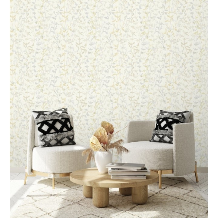 Papel pintado de ramas delgadas y hojas pequeñas - Elva Forest 680854