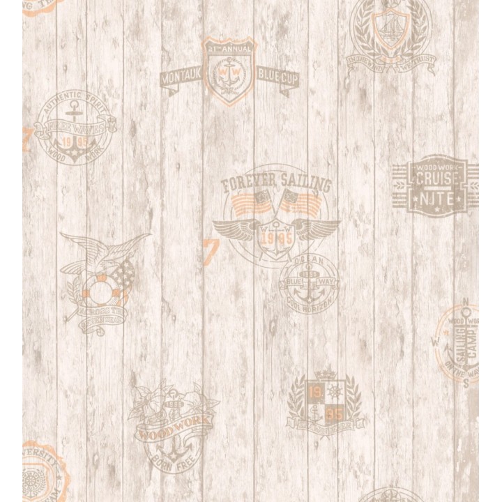 Papel pintado motivos marineros listones de madera - Forever Sailing 120772