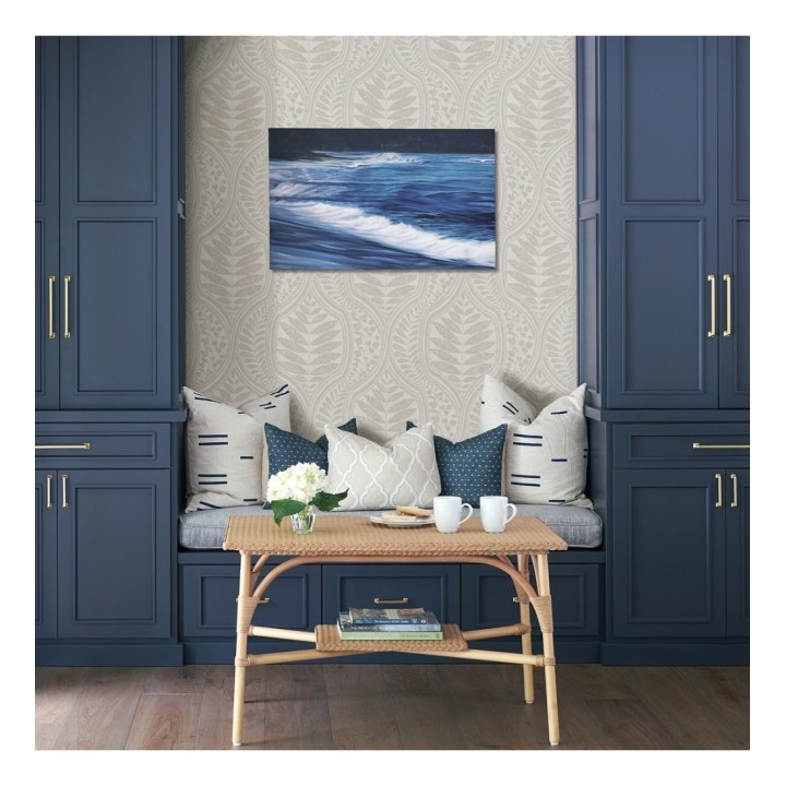 Papel pintado gran damasco con hojas hindú - Scandi Palace 680863