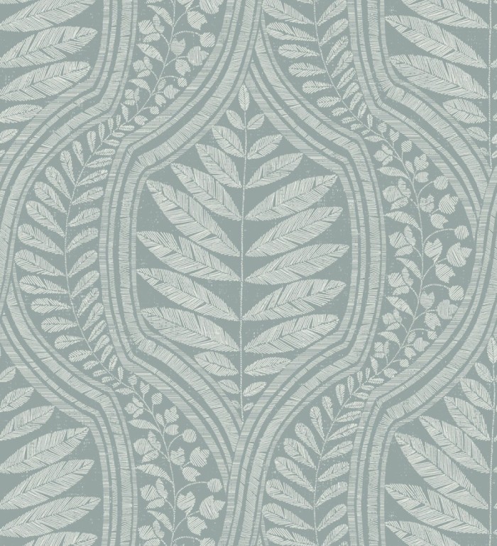 Papel pintado gran damasco con hojas hindú - Scandi Palace 680864