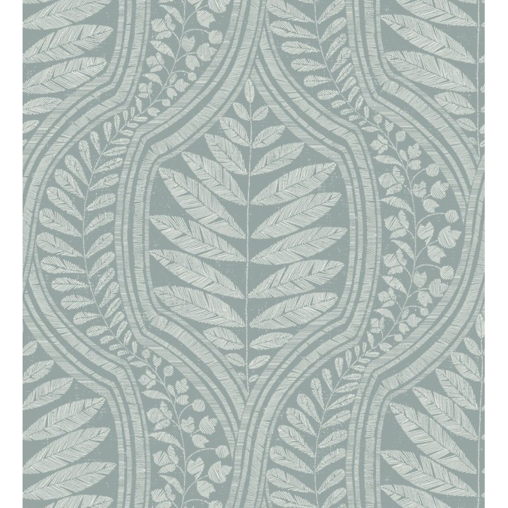 Papel pintado gran damasco con hojas hindú - Scandi Palace 680864