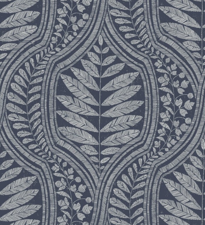 Papel pintado gran damasco con hojas hindú - Scandi Palace 680867