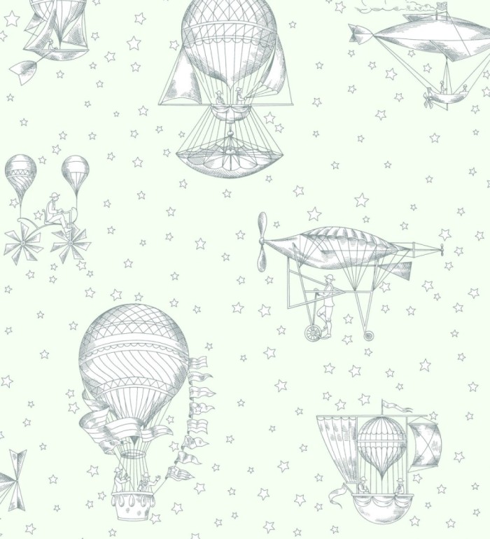 Papel pintado infantil estrellas pequeñas y globos aéreos - Around the World 120776