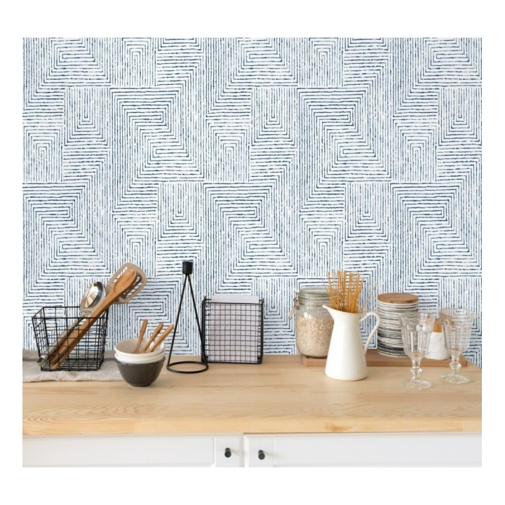 Papel pintado geométrico de laberinto de estilo moderno - Wallace Hall 680869