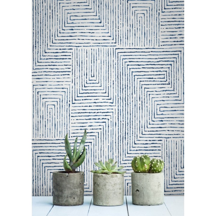 Papel pintado geométrico de laberinto de estilo moderno - Wallace Hall 680869