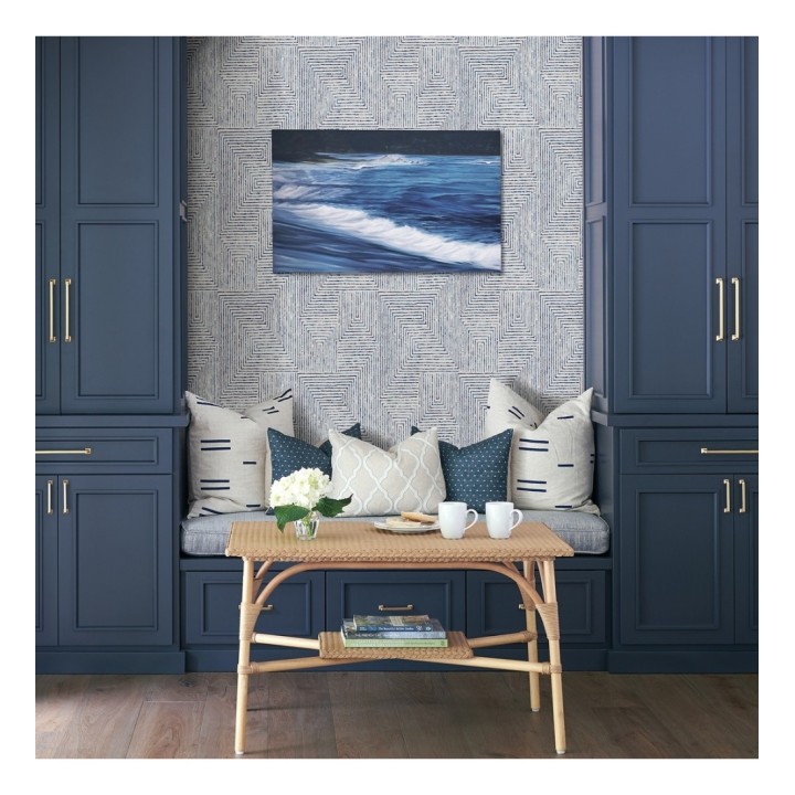 Papel pintado geométrico de laberinto de estilo moderno - Wallace Hall 680869