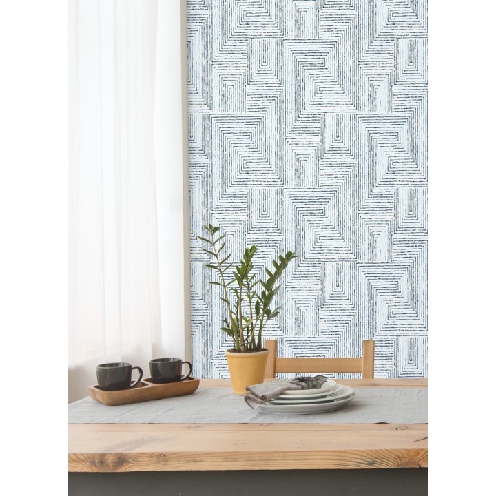 Papel pintado geométrico de laberinto de estilo moderno - Wallace Hall 680869