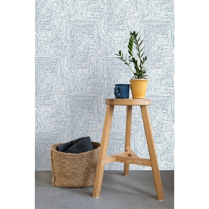 Papel pintado geométrico de laberinto de estilo moderno - Wallace Hall 680869