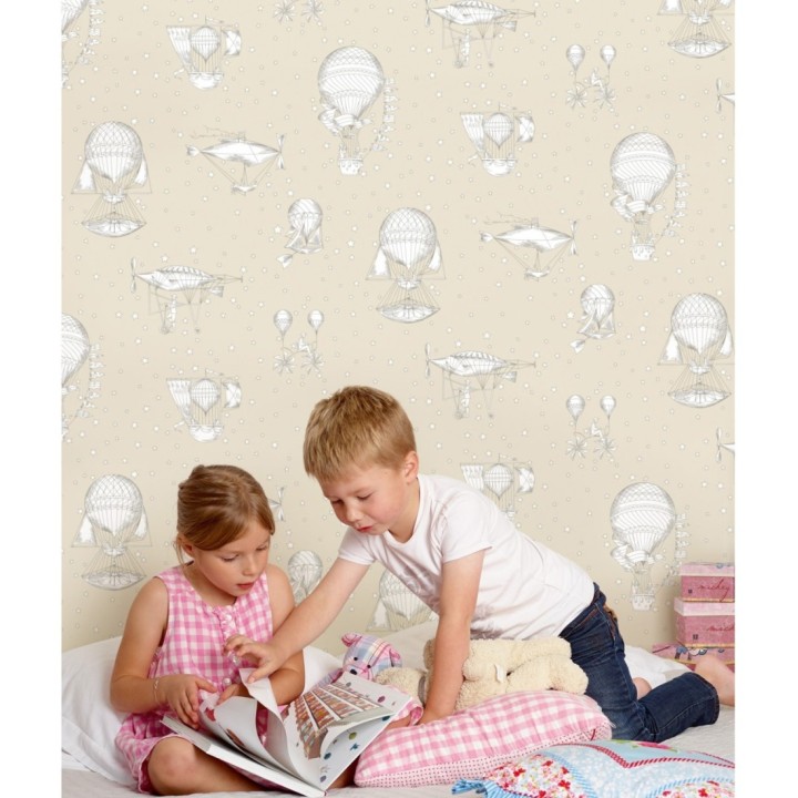 Papel pintado infantil estrellas pequeñas y globos aéreos - Around the World 120778