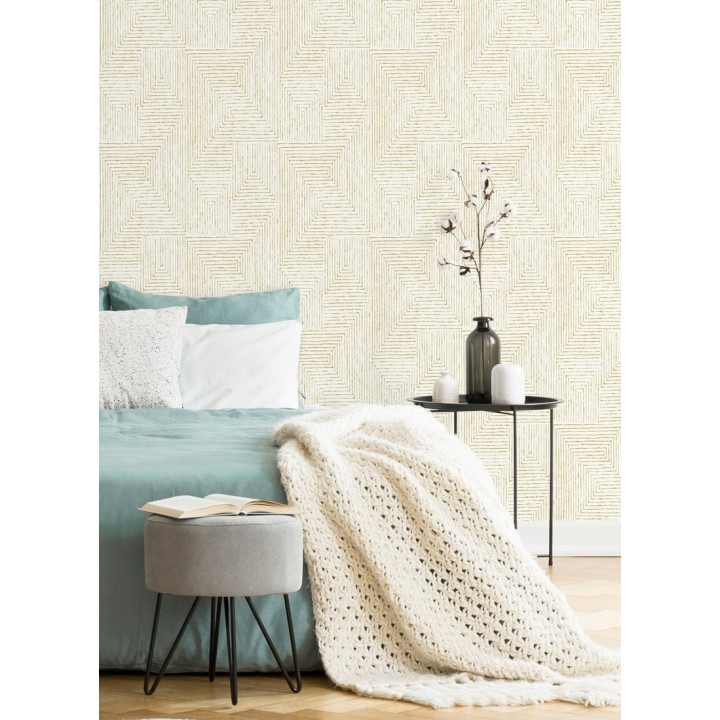 Papel pintado geométrico de laberinto de estilo moderno - Wallace Hall 680871