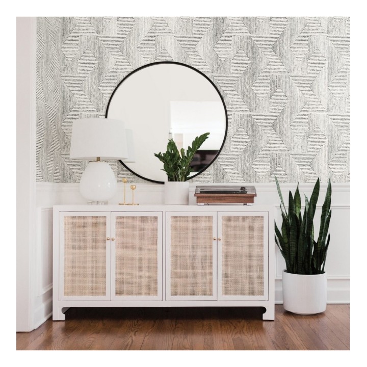 Papel pintado geométrico de laberinto de estilo moderno - Wallace Hall 680872